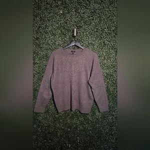 Talbots Gray Textured Crew Neck Sweater